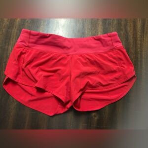 Red/Pink Lululemon Speed Up Shorts